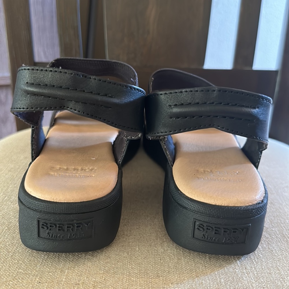 Sperry Topsiders Women’s Bayou Plushstep Platform Sandals Black Size 10 - Picture 8 of 9